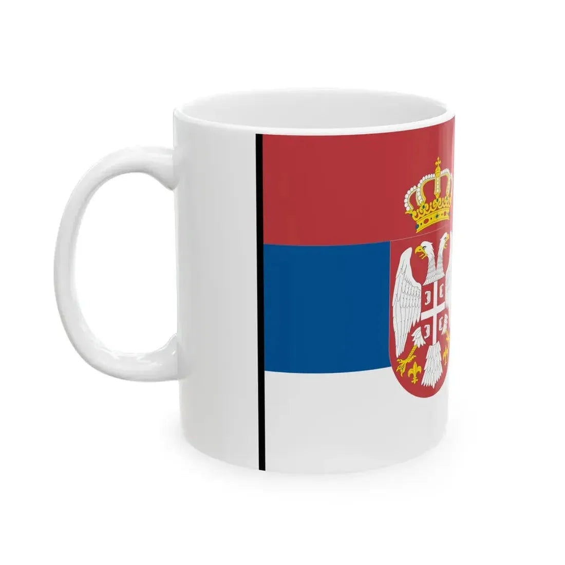 Flag of Serbia bordered (Serbia) White Coffee Mug - Go Mug Yourself