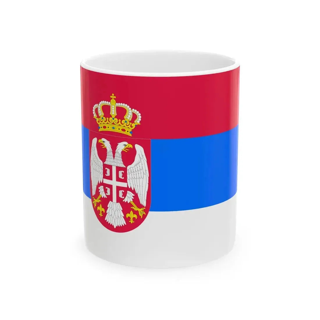 Flag of Serbia CMYK (Serbia) White Coffee Mug 11oz - Go Mug Yourself