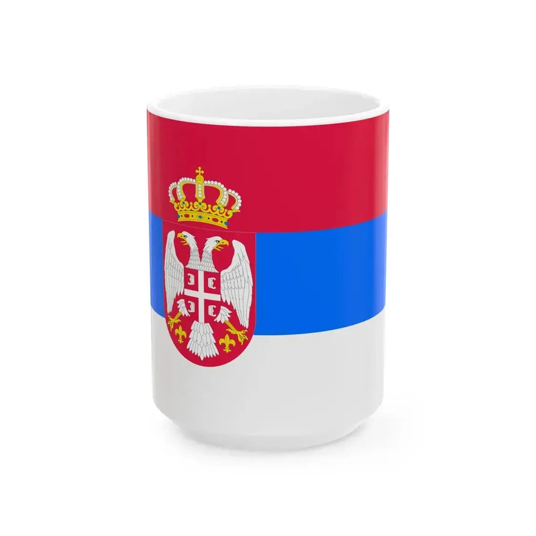 Flag of Serbia CMYK (Serbia) White Coffee Mug 15oz - Go Mug Yourself