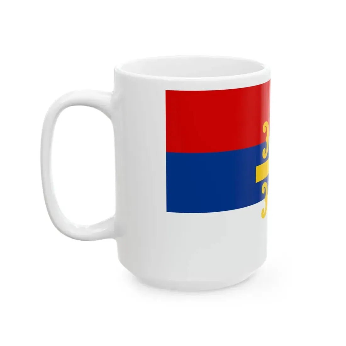 Flag of Serbia cross (Serbia) White Coffee Mug - Go Mug Yourself
