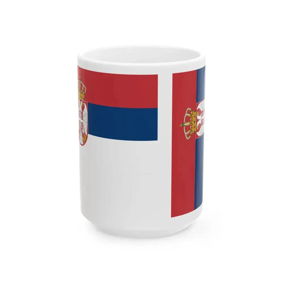 Flag of Serbia hv (Serbia) White Coffee Mug 15oz - Go Mug Yourself