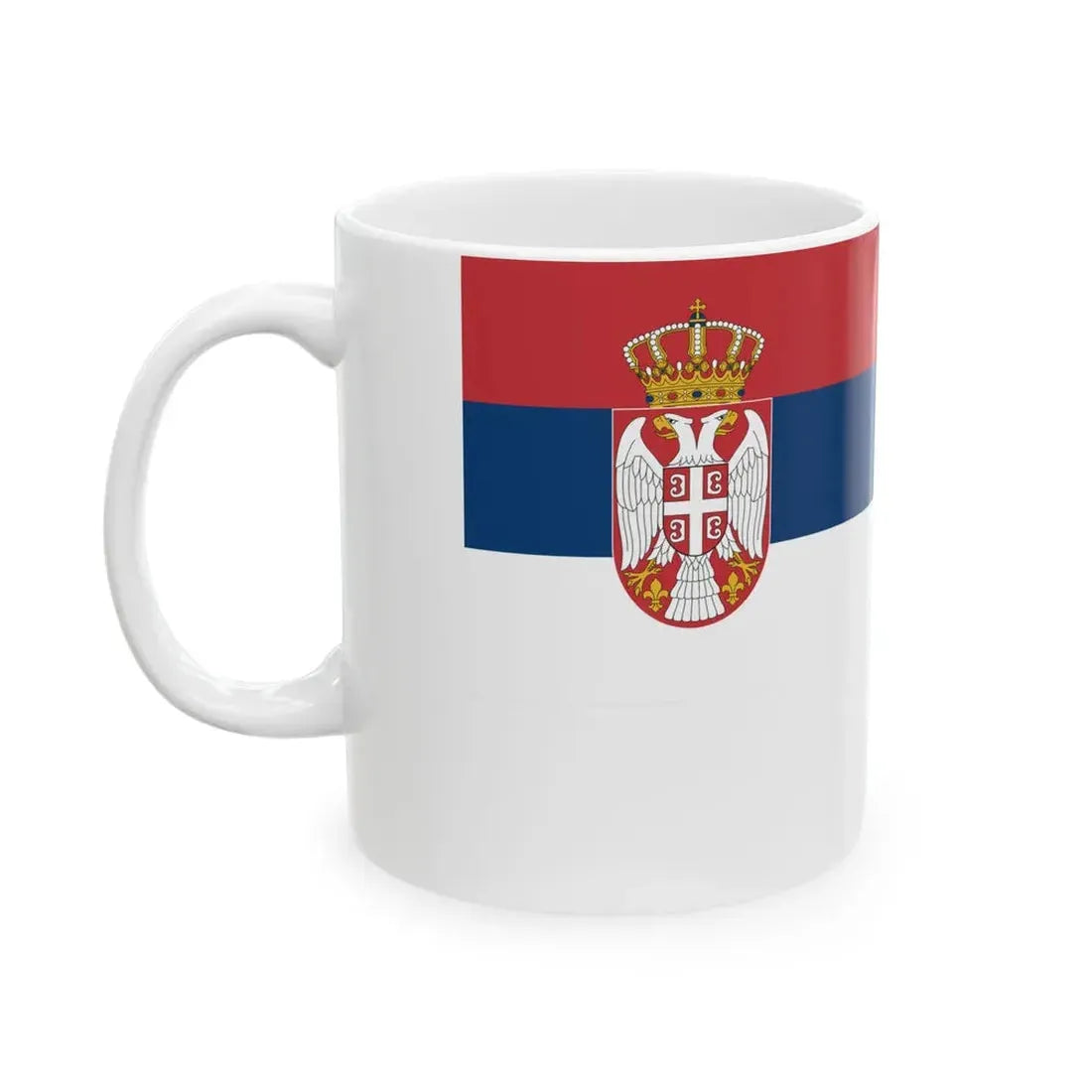 Flag of Serbia hv (Serbia) White Coffee Mug - Go Mug Yourself