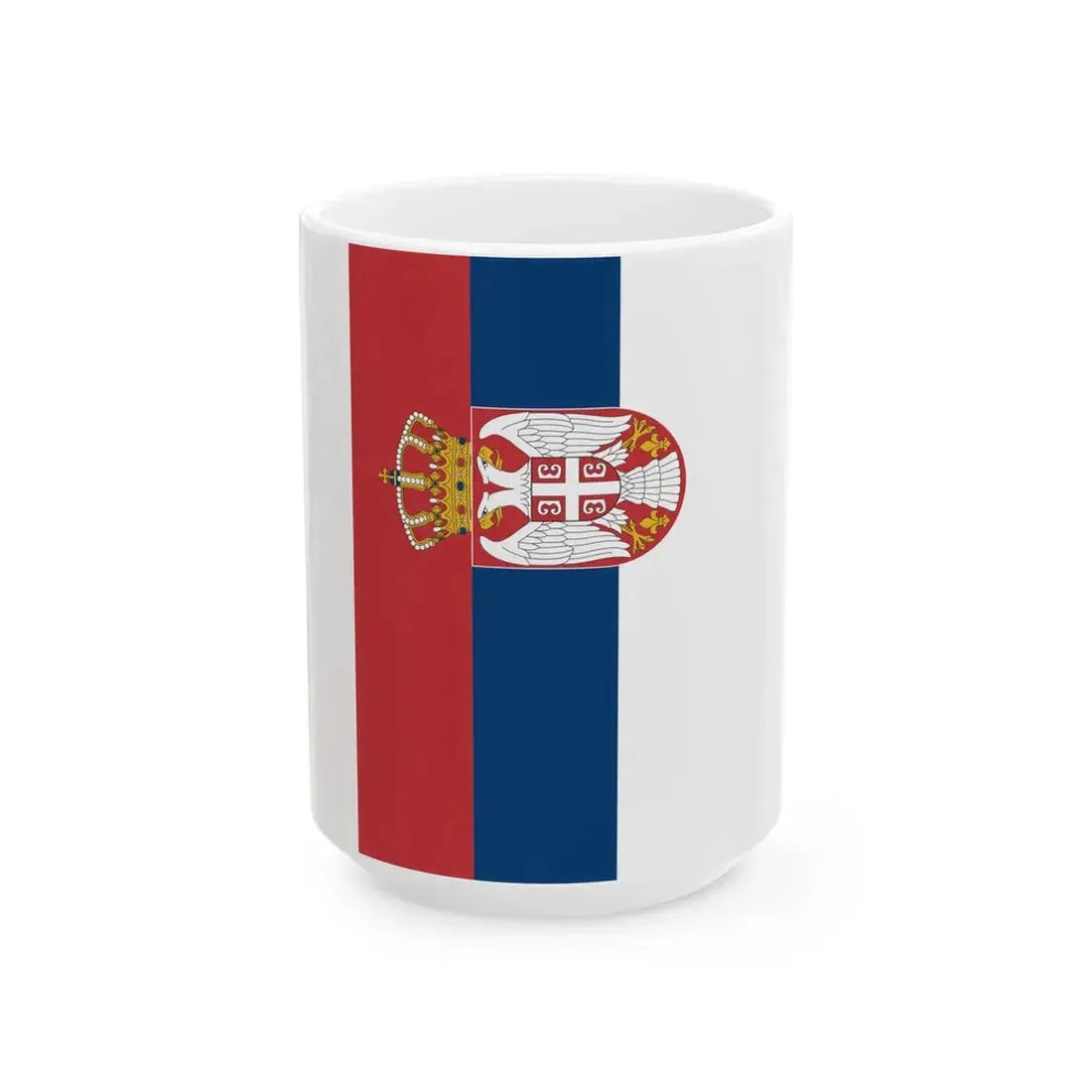 Flag of Serbia vertical (Serbia) White Coffee Mug 15oz - Go Mug Yourself