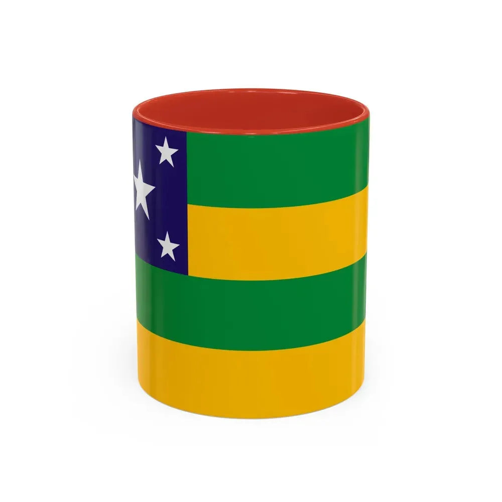 Flag of Sergipe Brazil - Accent Coffee Mug 11oz Red - Go Mug Yourself