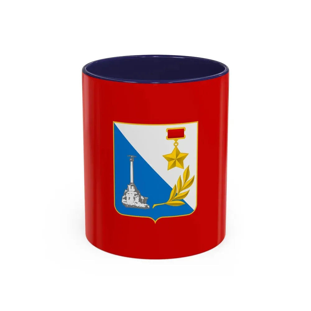 Flag of Sevastopol Ukraine - Accent Coffee Mug 11oz Navy - Go Mug Yourself