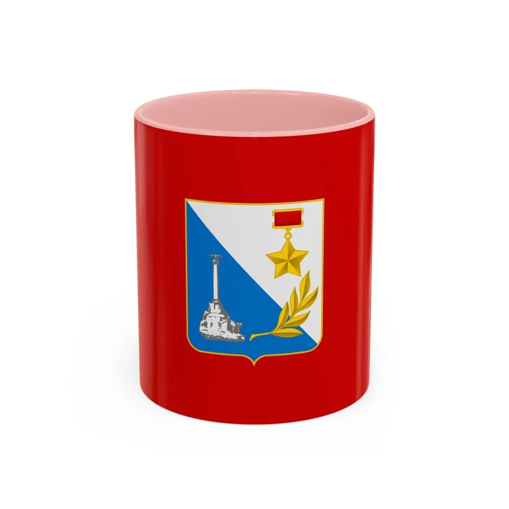 Flag of Sevastopol Ukraine - Accent Coffee Mug 11oz Pink - Go Mug Yourself