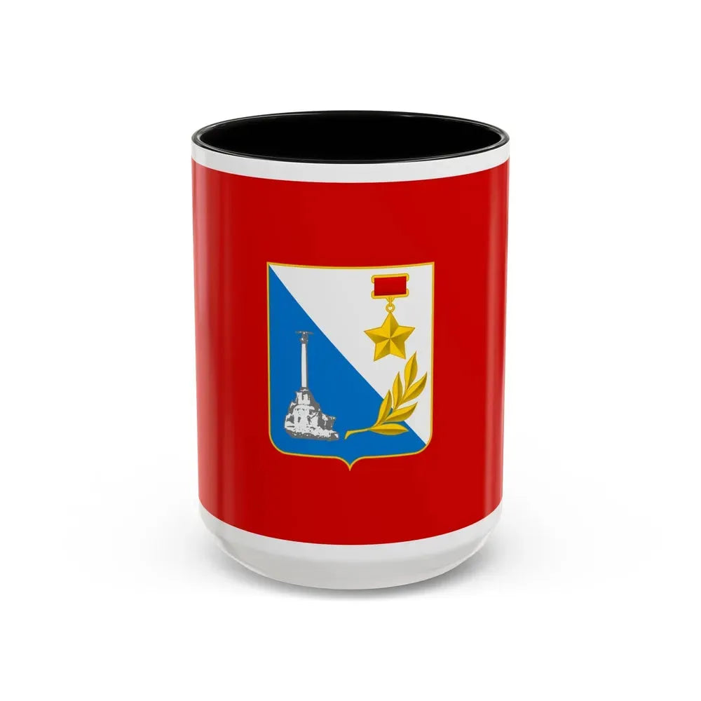 Flag of Sevastopol Ukraine - Accent Coffee Mug 15oz Black - Go Mug Yourself