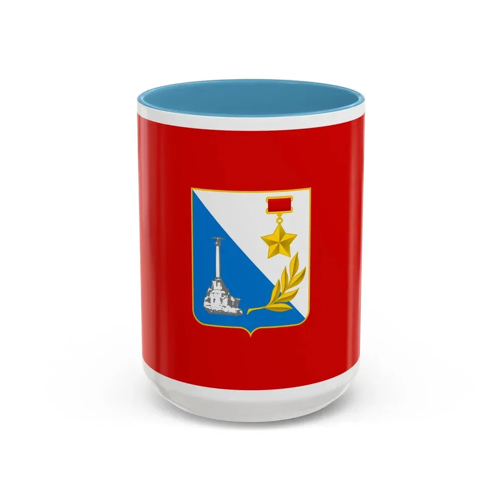 Flag of Sevastopol Ukraine - Accent Coffee Mug 15oz Light Blue - Go Mug Yourself