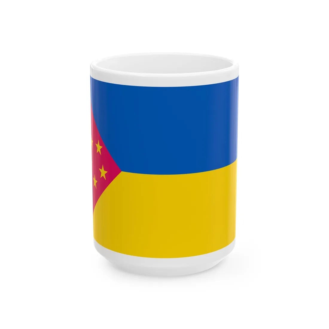 Flag of Shchastia Raion (Ukraine) White Coffee Mug 15oz - Go Mug Yourself