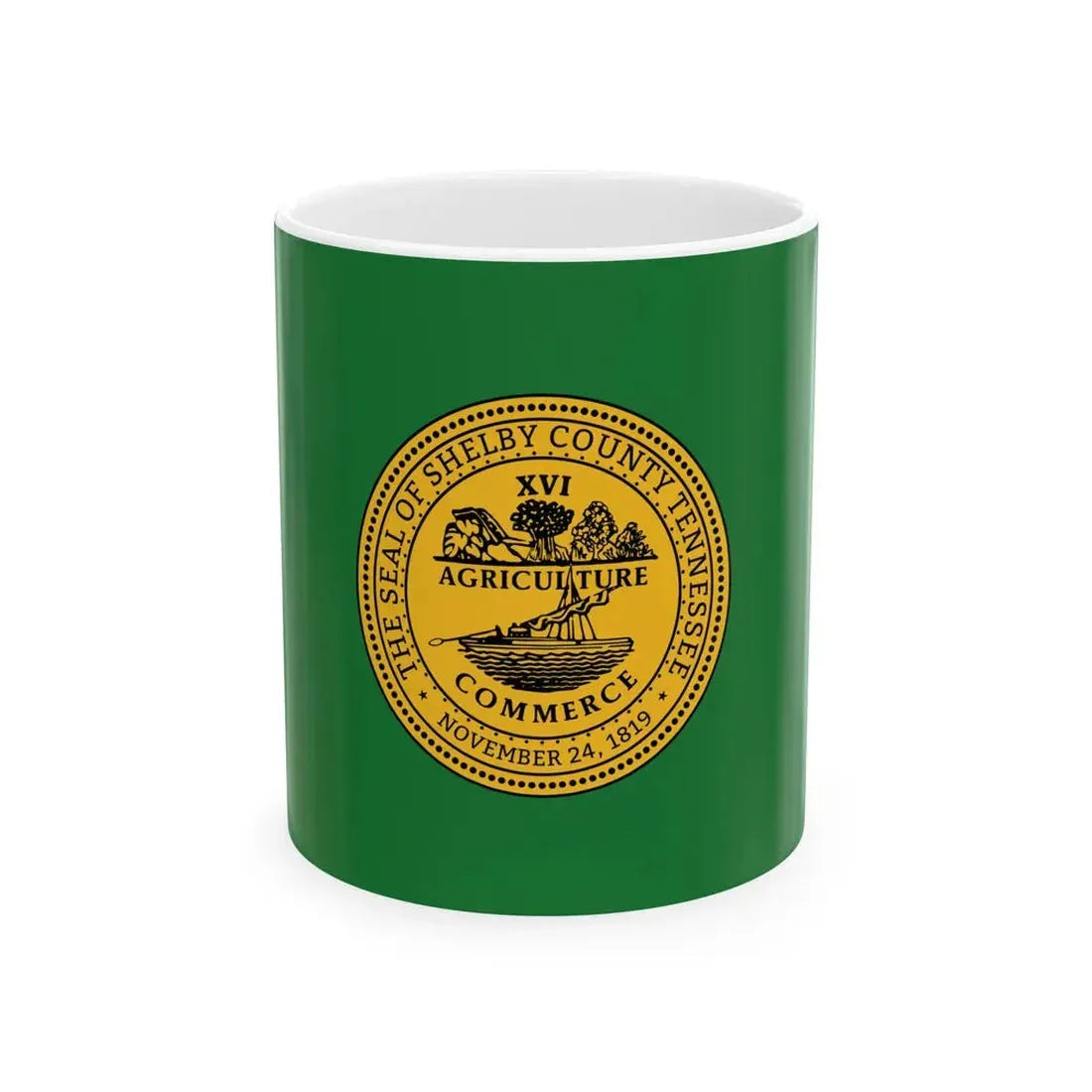 Flag of Shelby County Tennessee (United States) White Coffee Mug 11oz - Go Mug Yourself