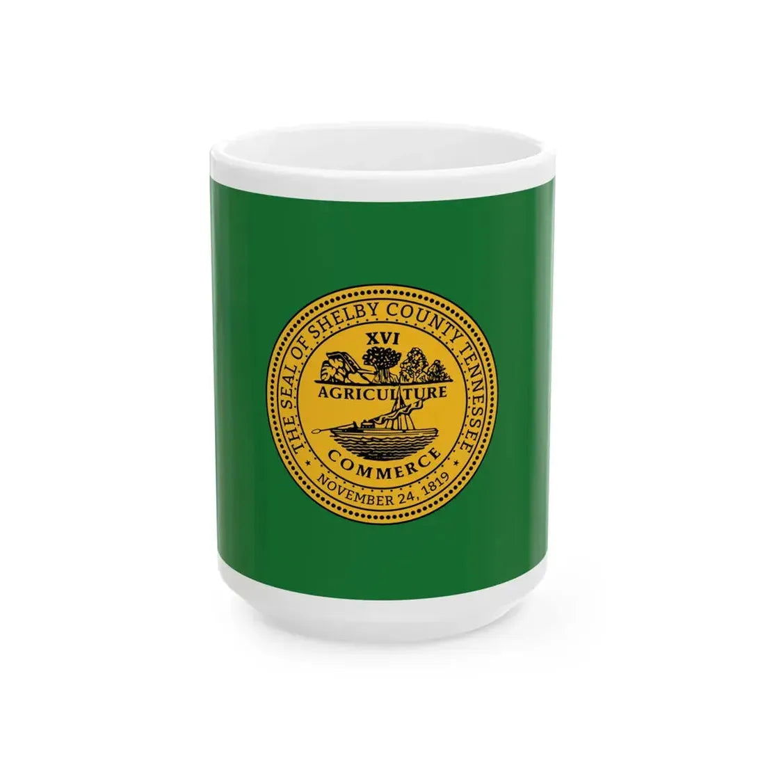 Flag of Shelby County Tennessee (United States) White Coffee Mug 15oz - Go Mug Yourself