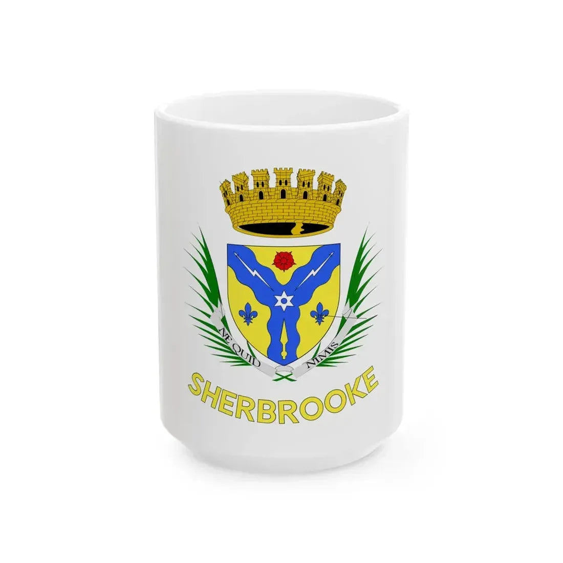 Flag of Sherbrooke (Canada) White Coffee Mug 15oz - Go Mug Yourself