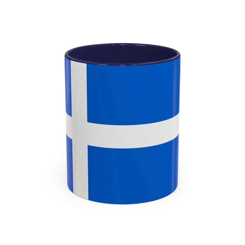 Flag of Shetland UK - Accent Coffee Mug 11oz Navy - Go Mug Yourself