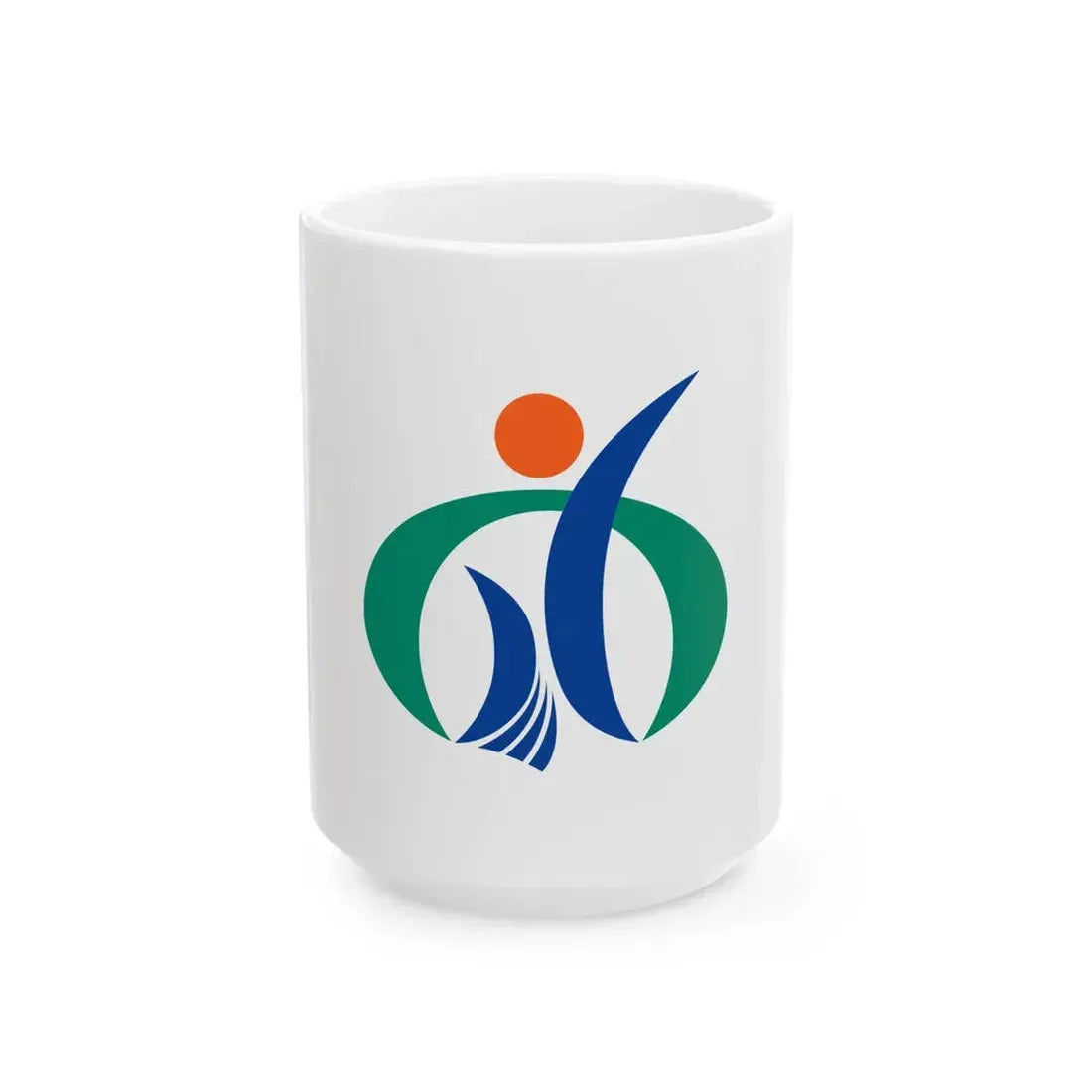 Flag of Shimanto-town Kochi (Japan) White Coffee Mug 15oz - Go Mug Yourself