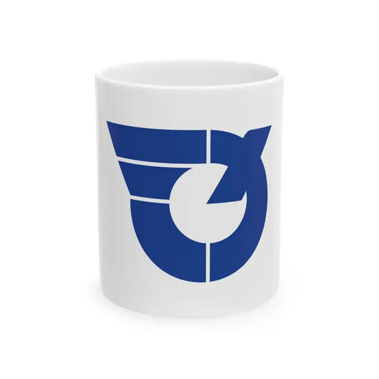 Flag of Shime Fukuoka (Japan) White Coffee Mug 11oz - Go Mug Yourself