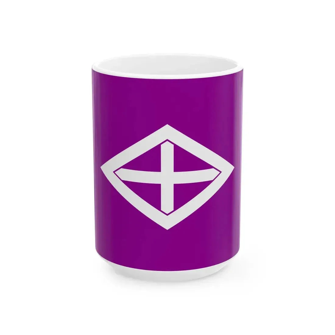Flag of Shintotsukawa Hokkaido purple version (Japan) White Coffee Mug 15oz - Go Mug Yourself
