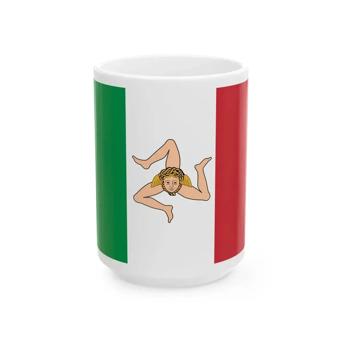 Flag of Sicilian Kingdom 1848 (Italy) White Coffee Mug 15oz - Go Mug Yourself