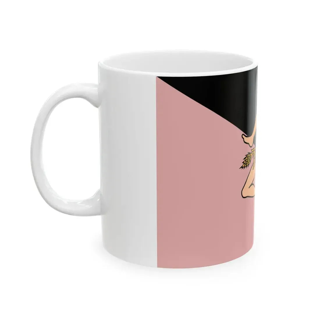 Flag of Sicily pink and black (Italy) White Coffee Mug - Go Mug Yourself