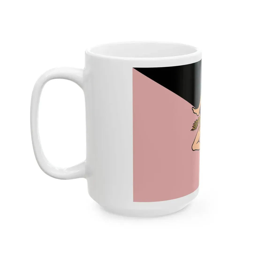 Flag of Sicily pink and black (Italy) White Coffee Mug - Go Mug Yourself