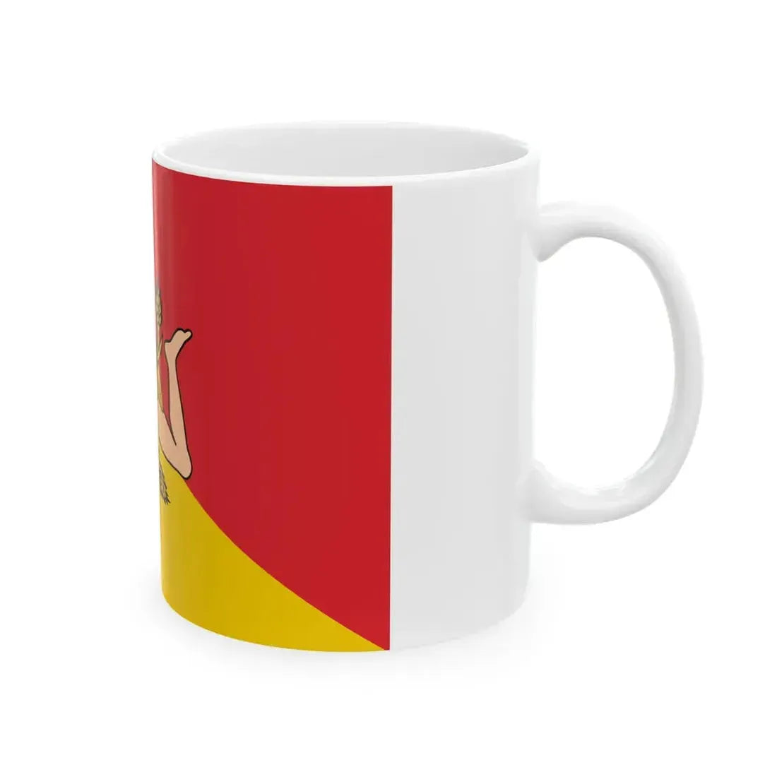 Flag of Sicily revised (Italy) White Coffee Mug - Go Mug Yourself