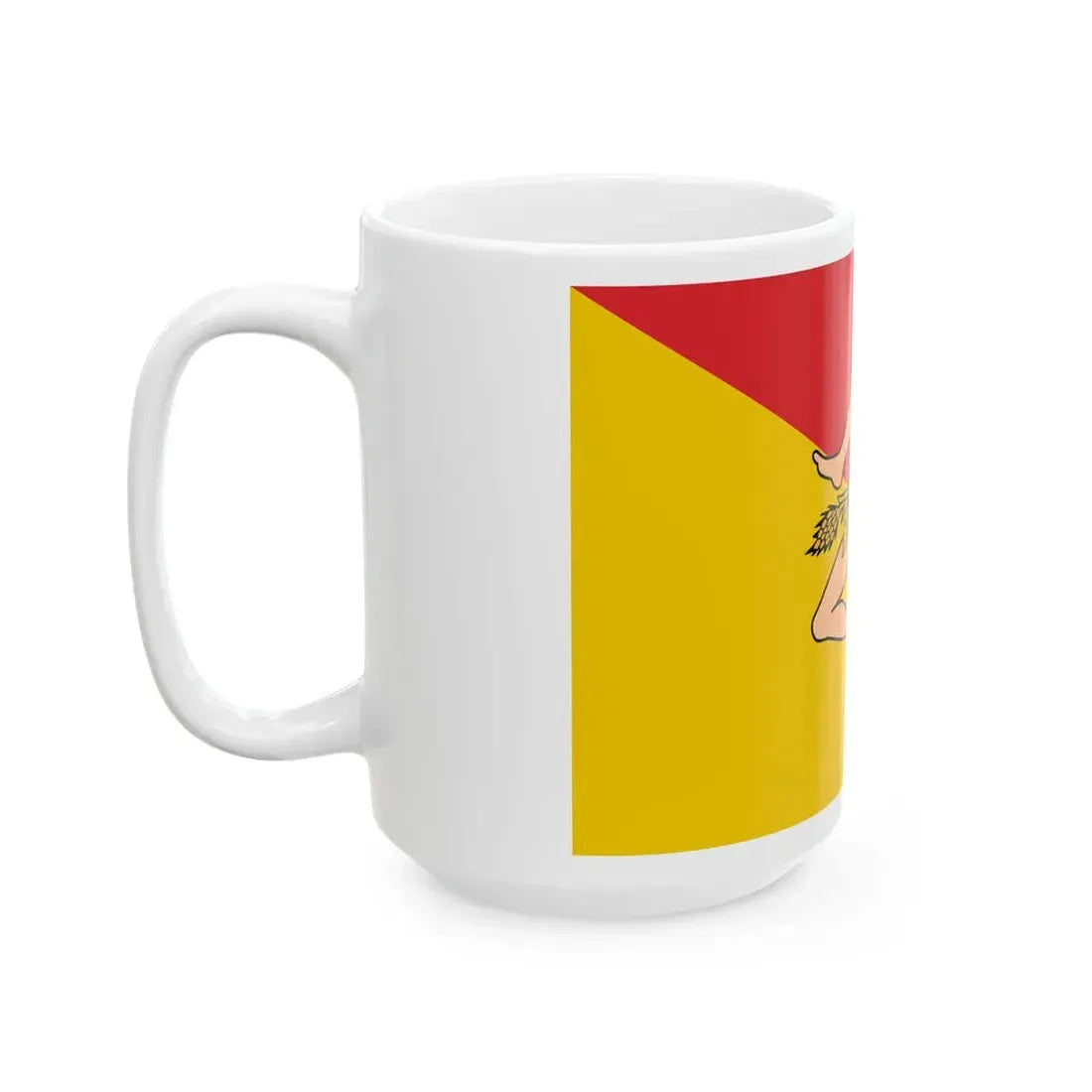 Flag of Sicily revised (Italy) White Coffee Mug - Go Mug Yourself