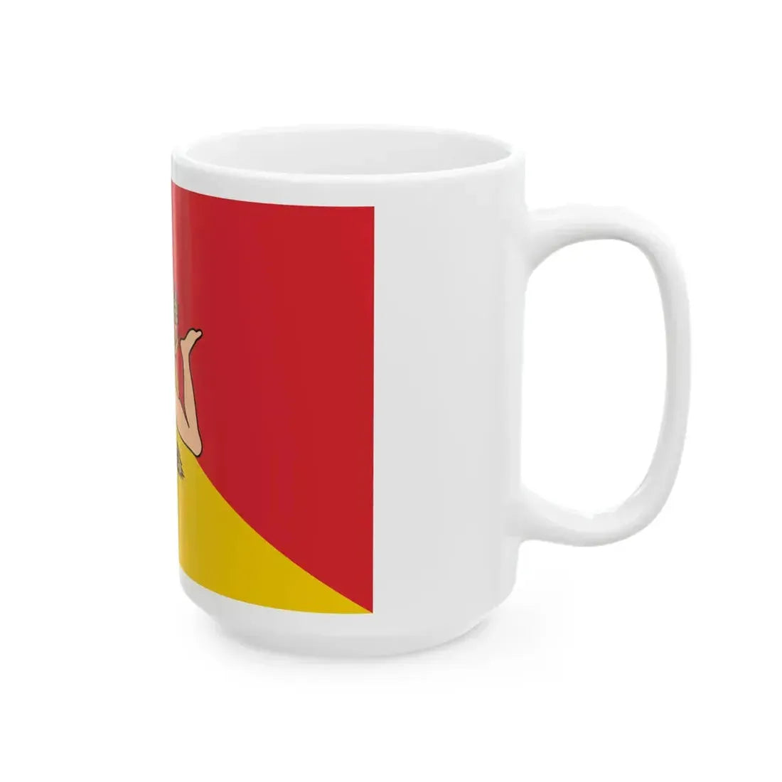 Flag of Sicily revised (Italy) White Coffee Mug - Go Mug Yourself