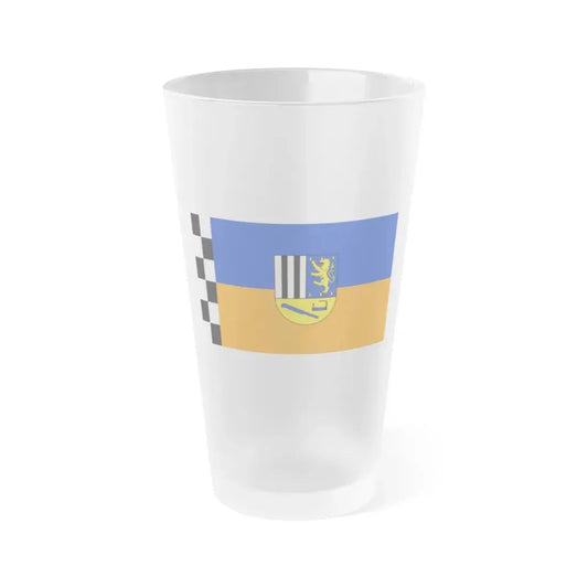 Flag of Siegen Wittgenstein Germany - Frosted Pint Glass 16oz 16oz Frosted - Go Mug Yourself