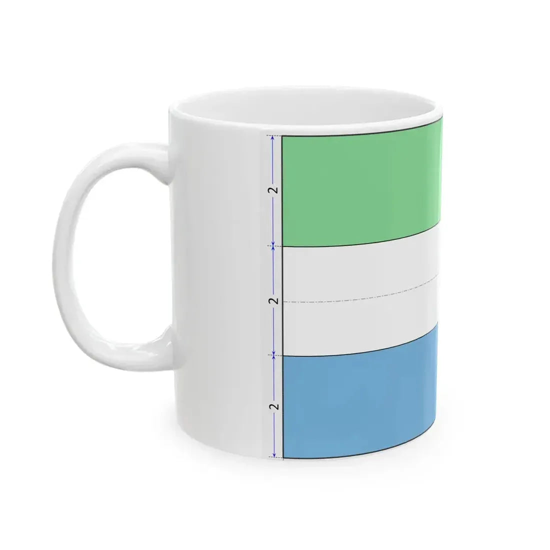 Flag of Sierra Leone construction sheet (Sierra Leone) White Coffee Mug - Go Mug Yourself