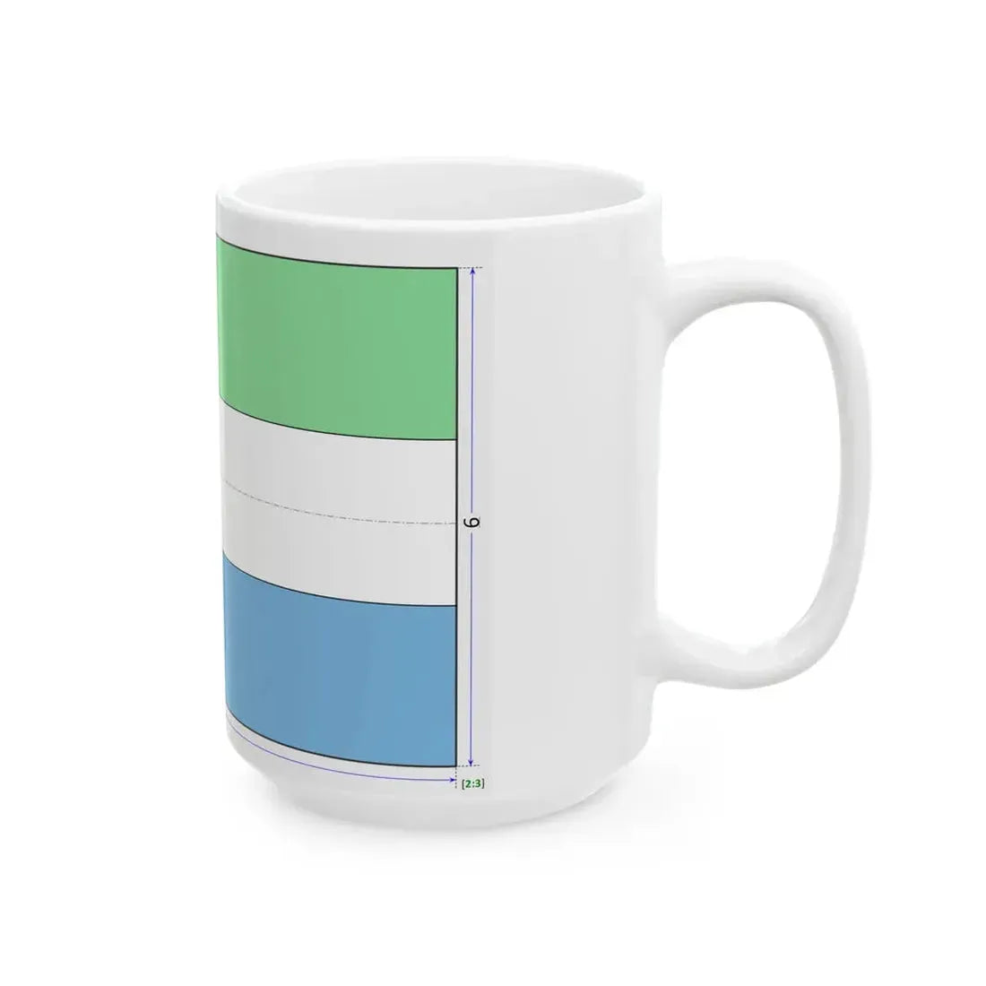 Flag of Sierra Leone construction sheet (Sierra Leone) White Coffee Mug - Go Mug Yourself