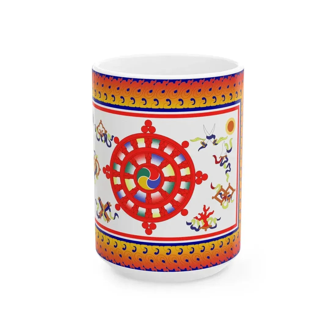 Flag of Sikkim 1914-1962 (India) White Coffee Mug 15oz - Go Mug Yourself