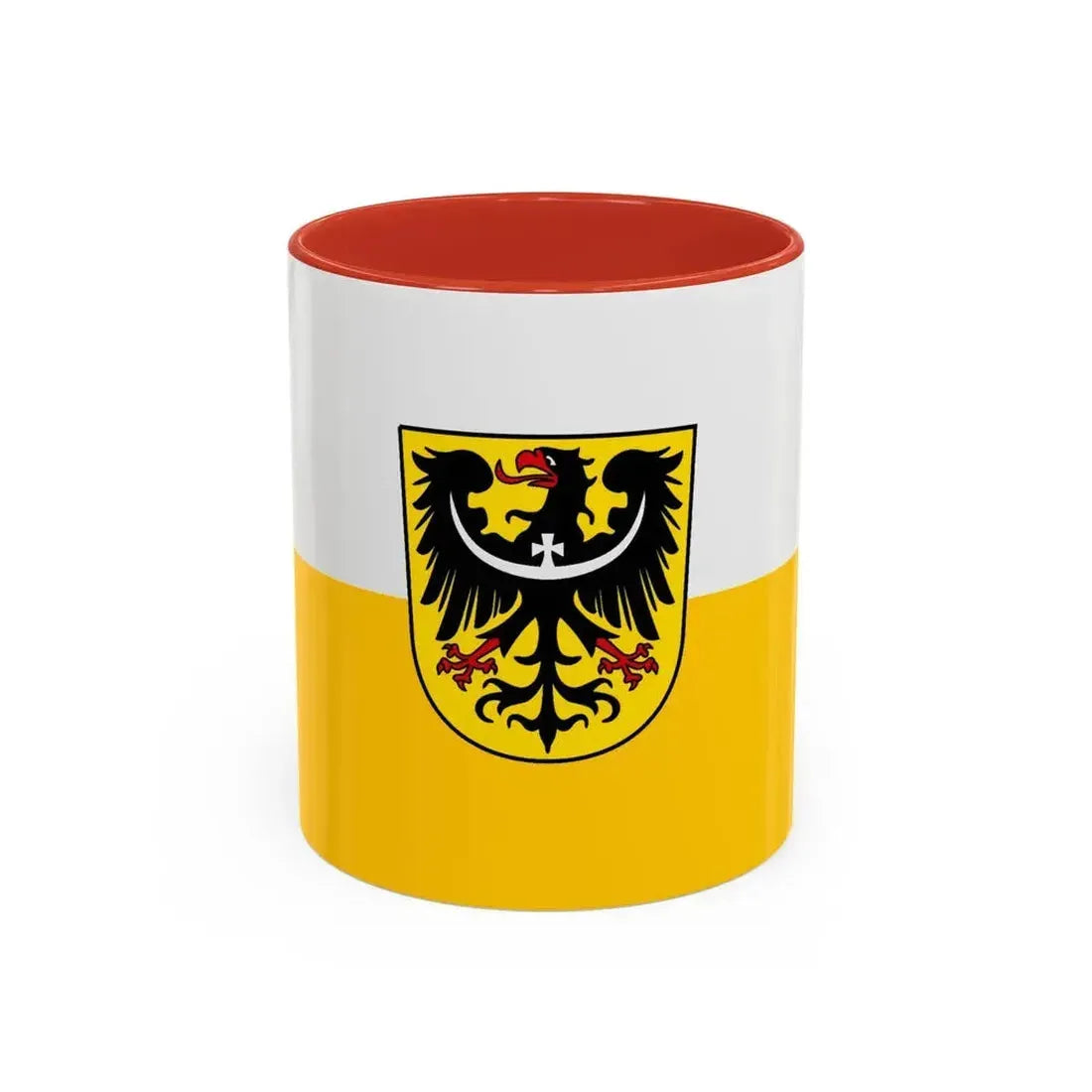 Flag of Silesia and Lower Silesia Germany - Accent Coffee Mug 11oz Red - Go Mug Yourself