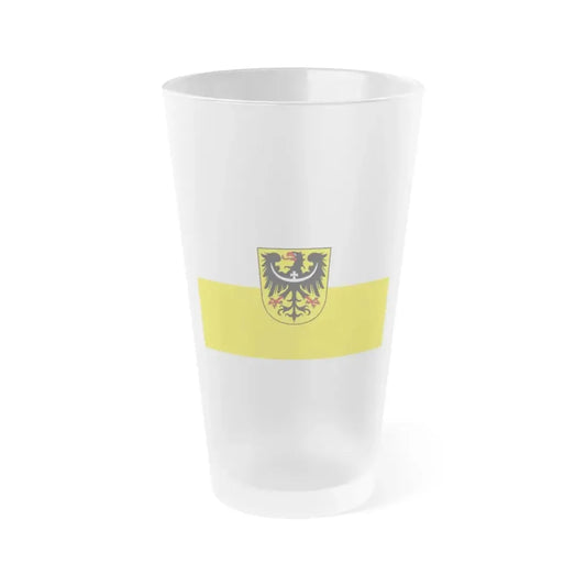 Flag of Silesia and Lower Silesia Germany - Frosted Pint Glass 16oz 16oz Frosted - Go Mug Yourself
