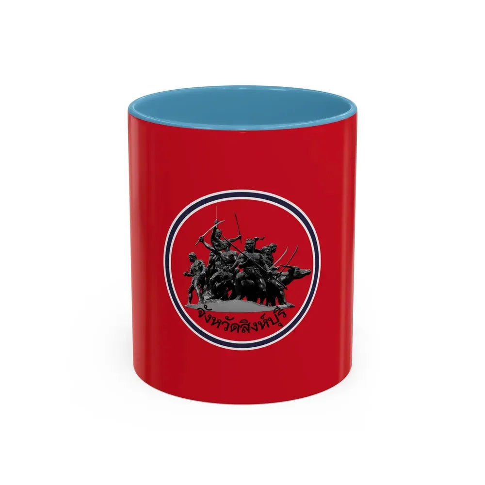 Flag of Sing Buri Province Thailand - Accent Coffee Mug 11oz Light Blue - Go Mug Yourself