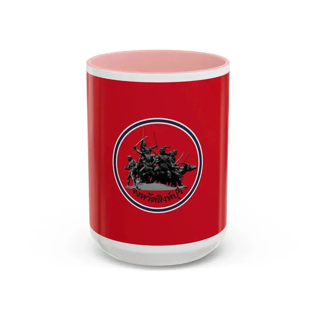Flag of Sing Buri Province Thailand - Accent Coffee Mug 15oz Pink - Go Mug Yourself