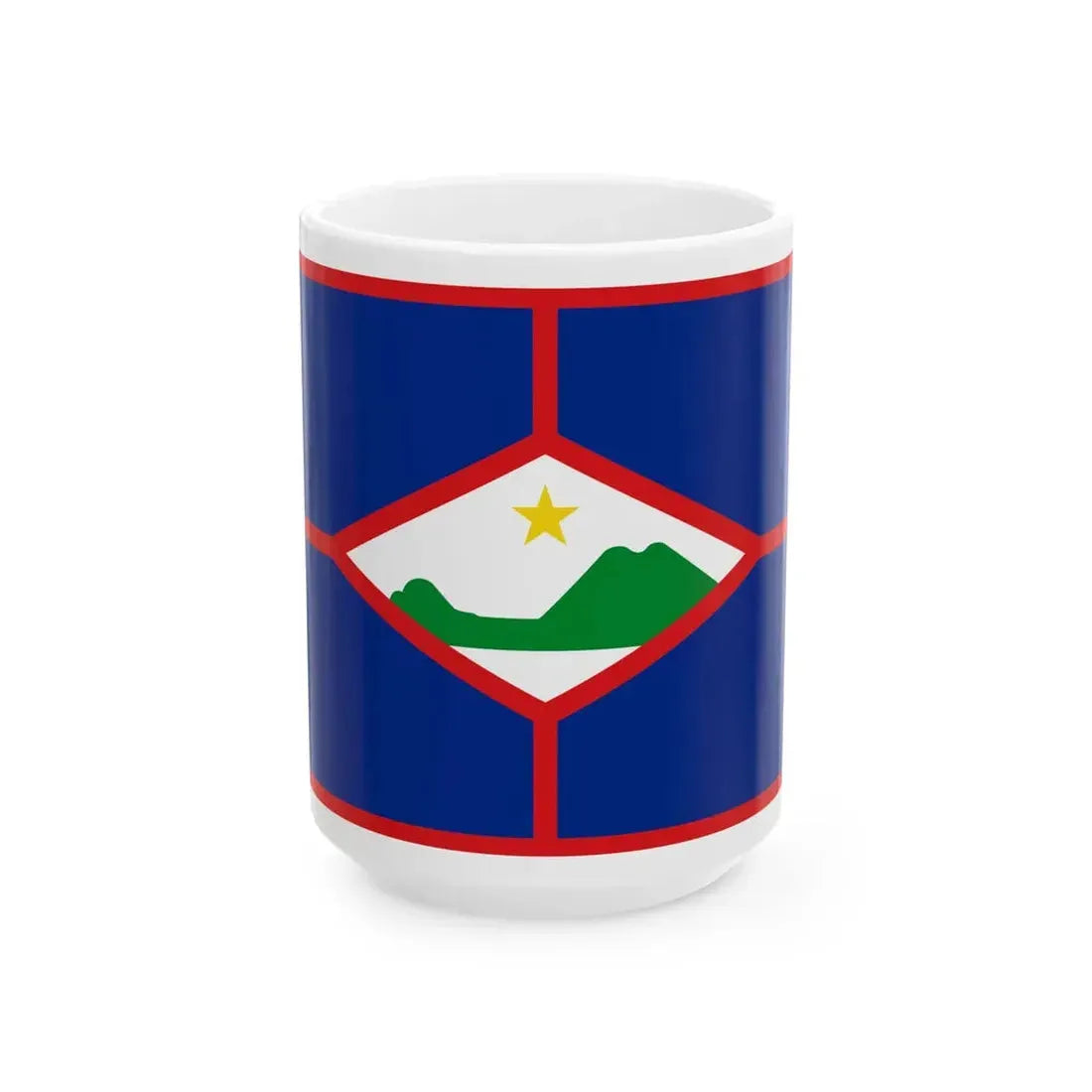 Flag of Sint Eustatius (Netherlands) White Coffee Mug 15oz - Go Mug Yourself
