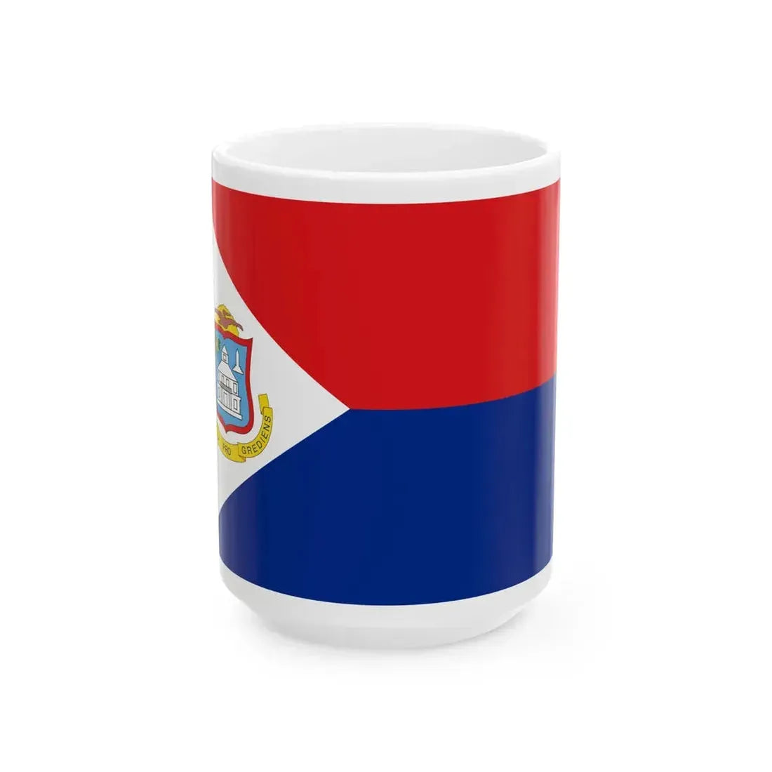 Flag of Sint Maarten (Netherlands) White Coffee Mug 15oz - Go Mug Yourself