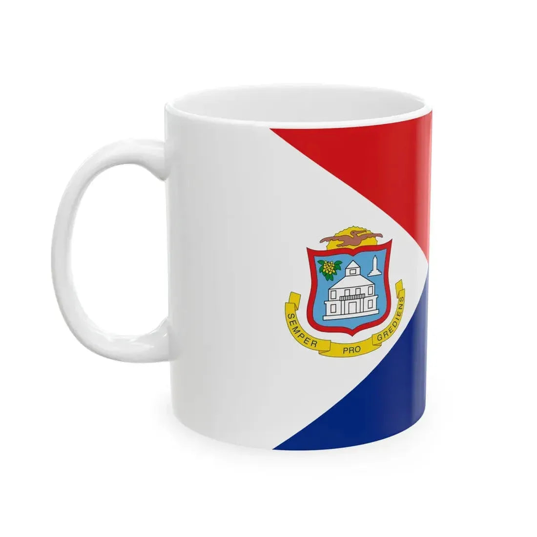 Flag of Sint Maarten (Netherlands) White Coffee Mug - Go Mug Yourself