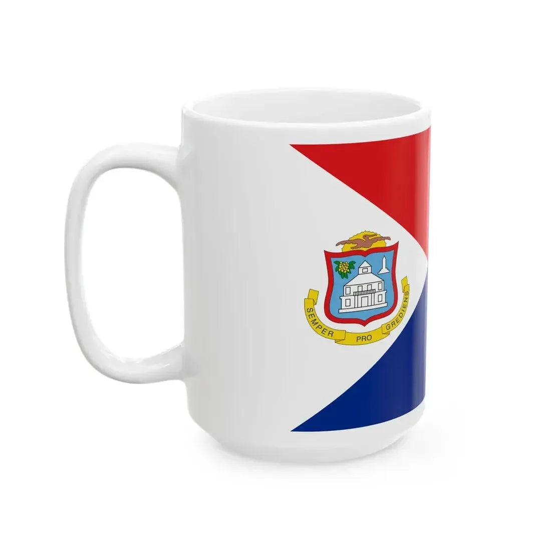 Flag of Sint Maarten (Netherlands) White Coffee Mug - Go Mug Yourself