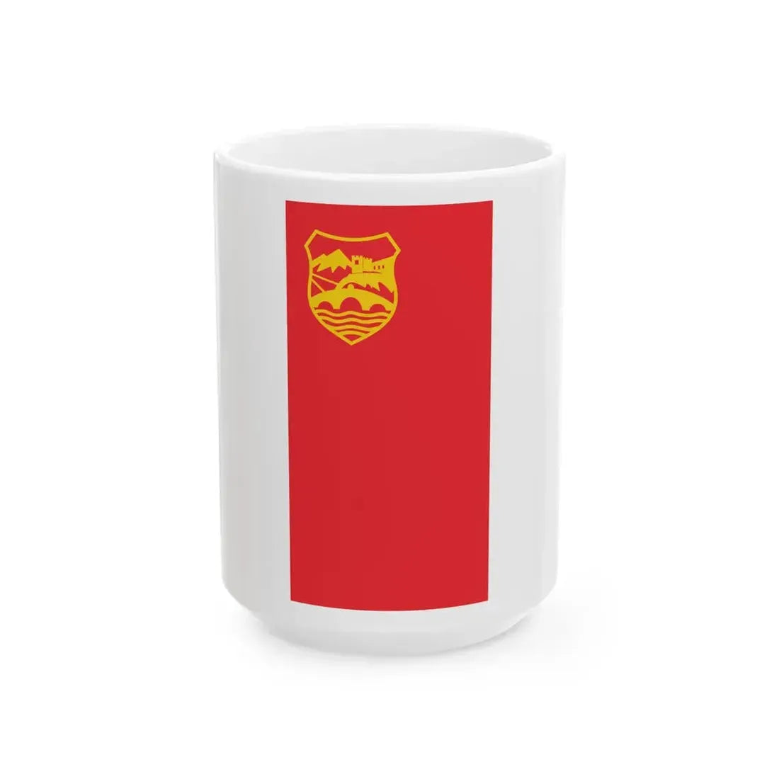 Flag of Skopje North Macedonia (North Macedonia) White Coffee Mug 15oz - Go Mug Yourself