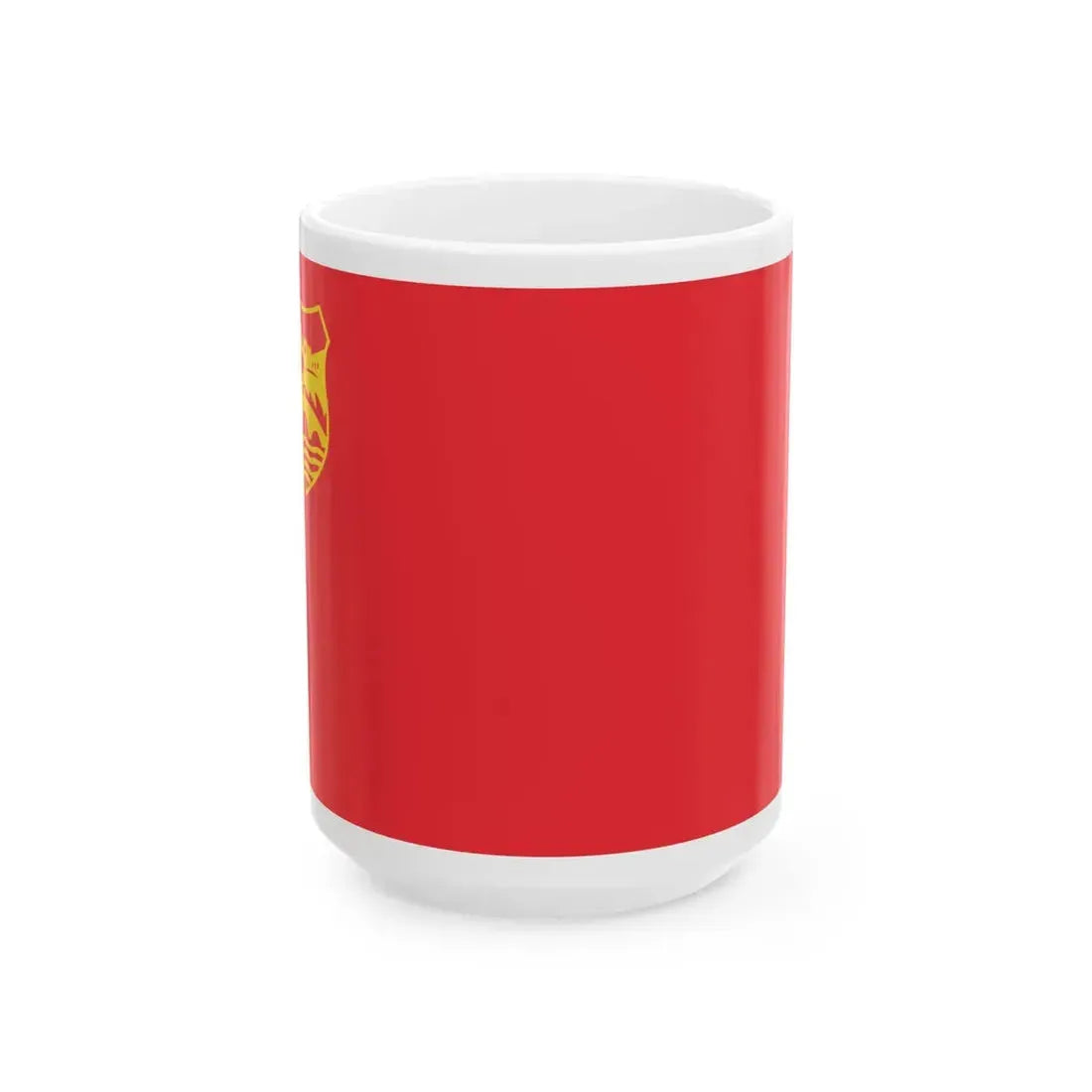 Flag of Skopje North Macedonia Rectangular (North Macedonia) White Coffee Mug 15oz - Go Mug Yourself