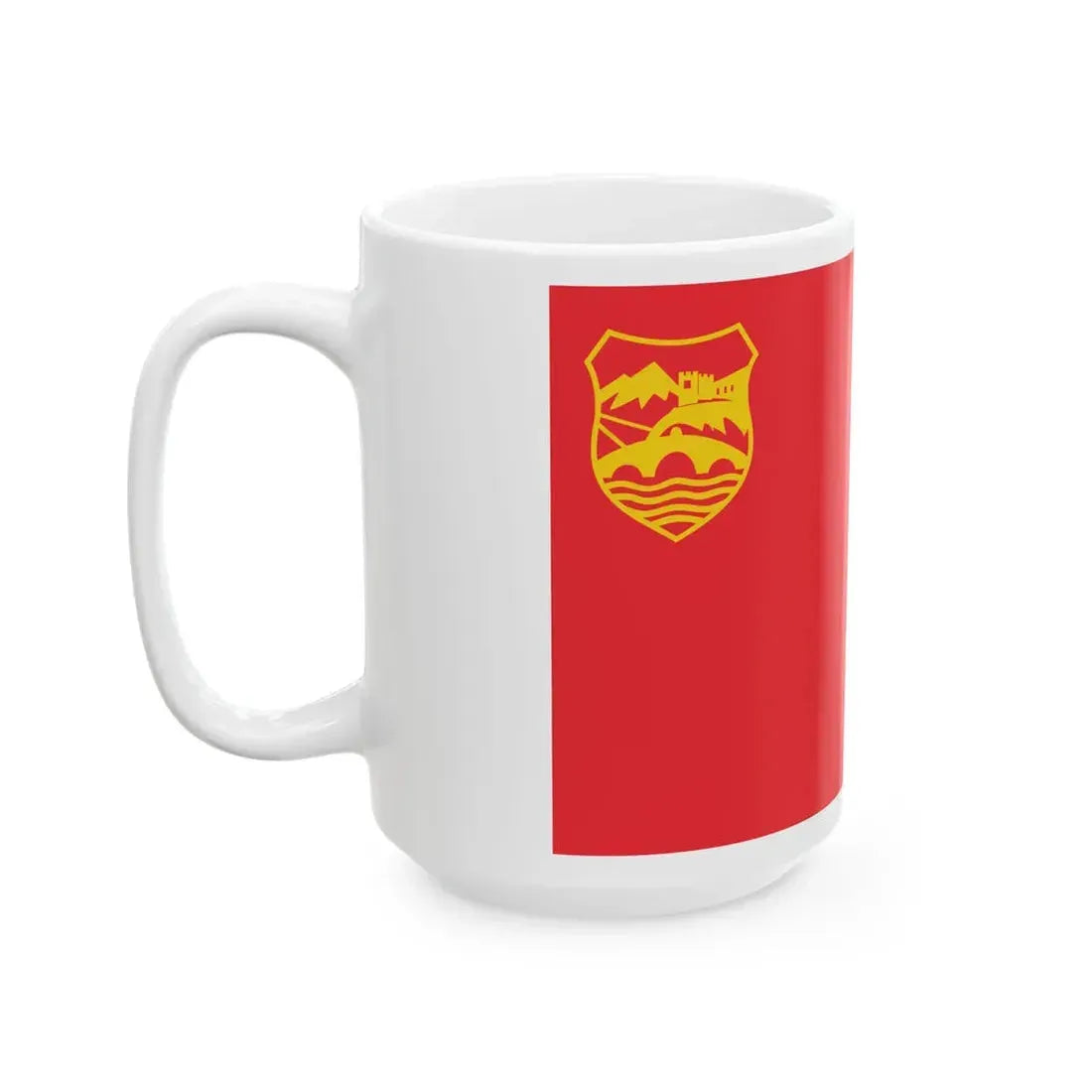 Flag of Skopje North Macedonia Rectangular (North Macedonia) White Coffee Mug - Go Mug Yourself