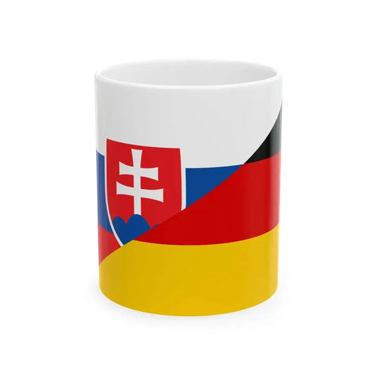 Flag of Slovakia and Germany (Germany) White Coffee Mug 11oz - Go Mug Yourself