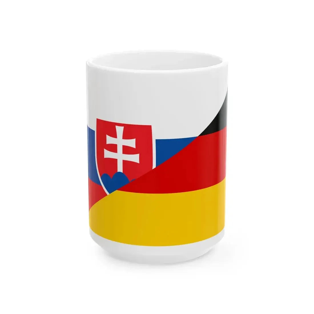 Flag of Slovakia and Germany (Germany) White Coffee Mug 15oz - Go Mug Yourself