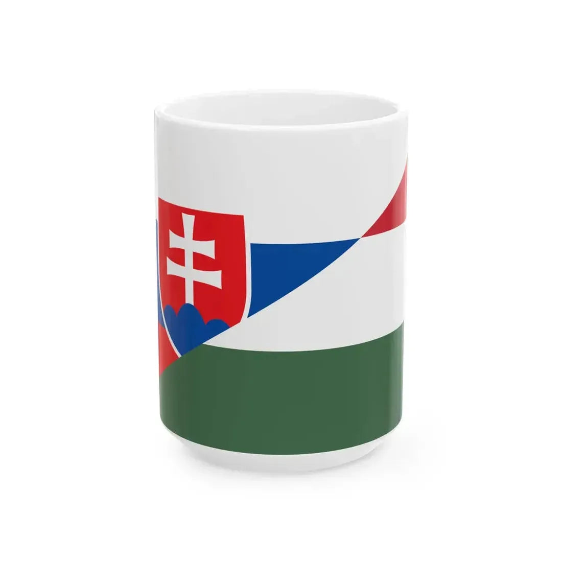 Flag of Slovakia and Hungary (Hungary) White Coffee Mug 15oz - Go Mug Yourself