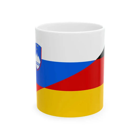 Flag of Slovenia and Germany (Germany) White Coffee Mug 11oz - Go Mug Yourself