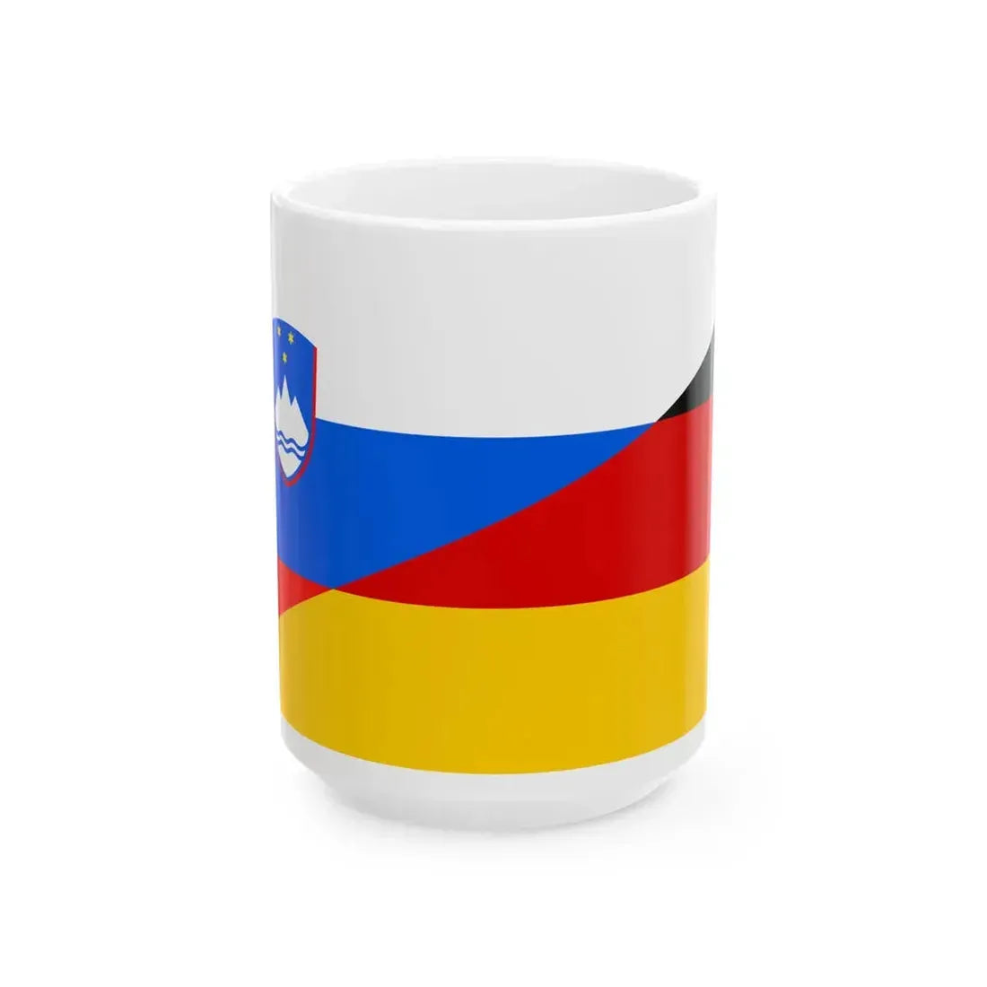 Flag of Slovenia and Germany (Germany) White Coffee Mug 15oz - Go Mug Yourself