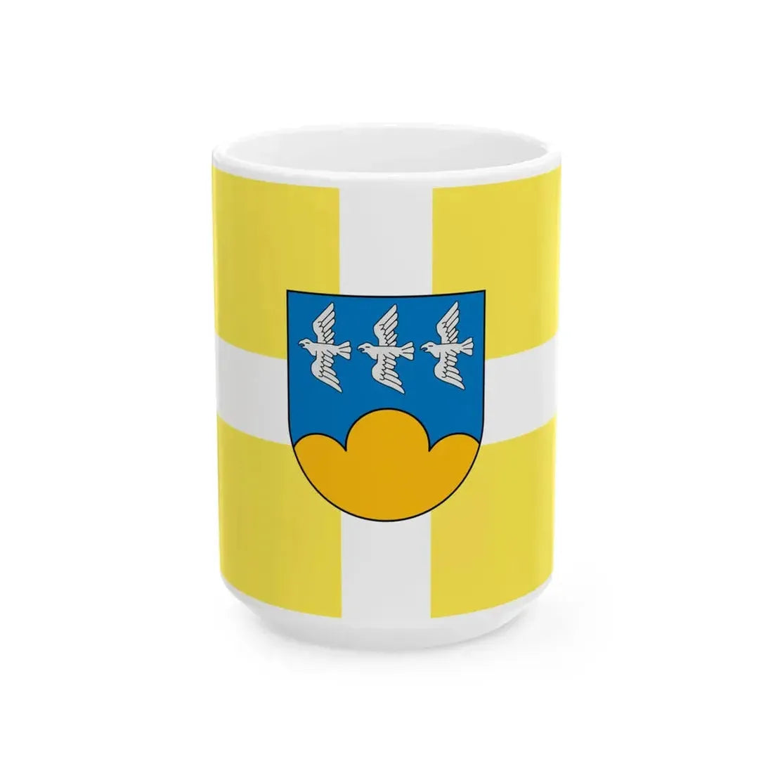 Flag of Smiltene (Latvia) White Coffee Mug 15oz - Go Mug Yourself
