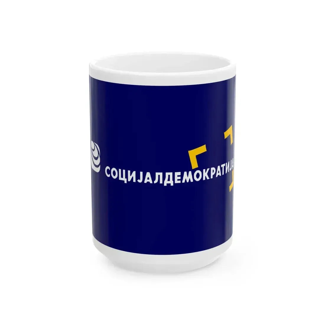 Flag of Social Democracy Serbia variant (Serbia) White Coffee Mug 15oz - Go Mug Yourself