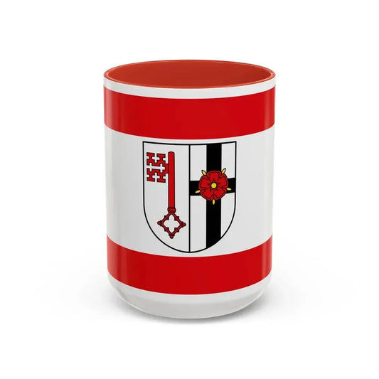 Flag of Soest Germany - Accent Coffee Mug 15oz Red - Go Mug Yourself