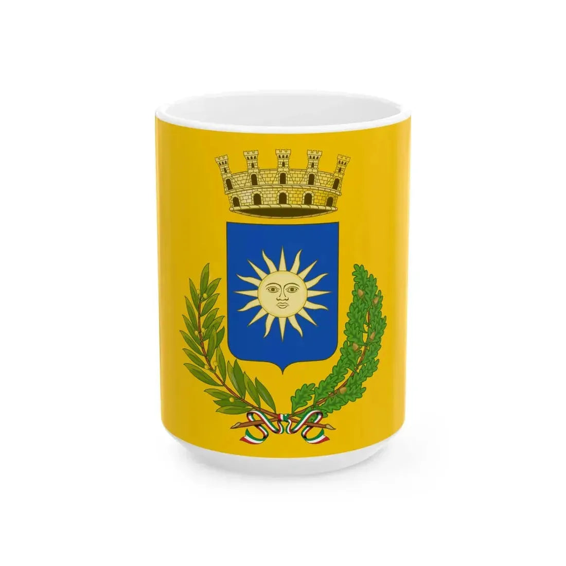 Flag of Soliera (Italy) White Coffee Mug 15oz - Go Mug Yourself